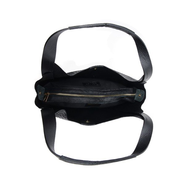 Sierra fekete bőr kézitáska - Mangotti Bags-image-3