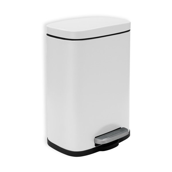 Matt fehér acél pedálos szemetes 5 l   Akira – Spirella