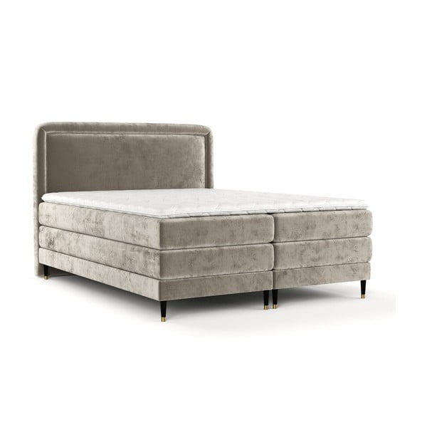 Világosbarna boxspring ágy 160x200 cm Dove – Maison de Rêve