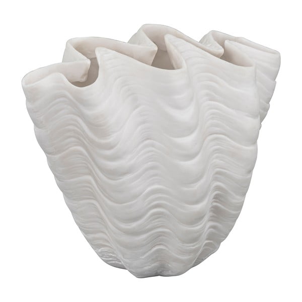 Fehér poligyanta váza (magasság 22 cm) Shell – Mette Ditmer Denmark