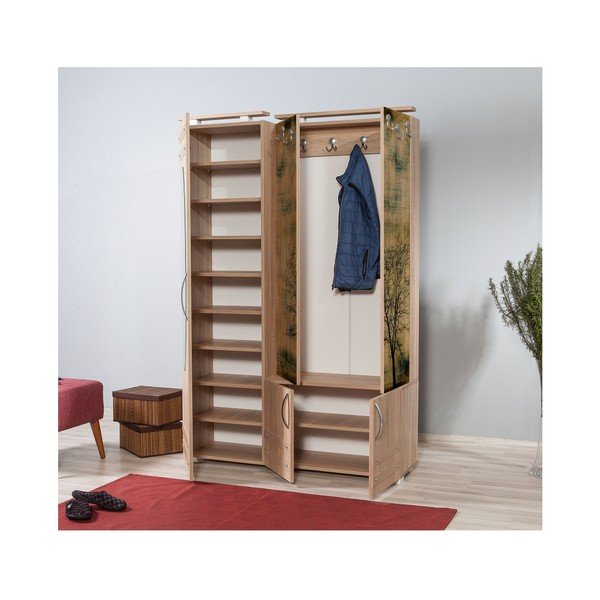 Síhirlí Tree barna tükrös előszoba szekrény, magasság 195 cm-image-4