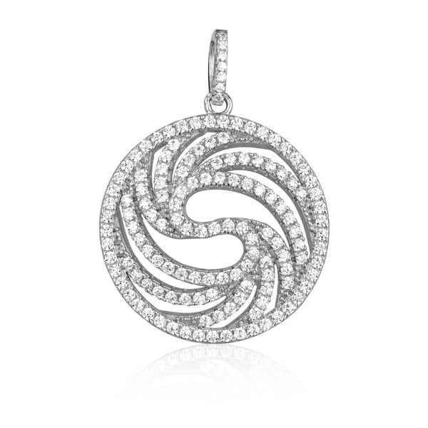 Circle Frey ezüst medál fehér cirkonnal - Swarovski Elements Crystals