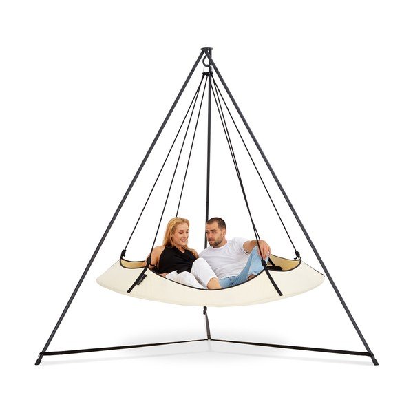 Krémszínű kerti hinta állvánnyal - Hangout Pod-image-2