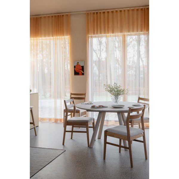 Tölgyfa kerek bővíthető étkezőasztal ø 140 cm Clapperton – Rowico-image-1