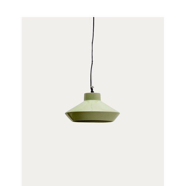 Világoszöld függőlámpa kerámia búrával ø 31 cm Portol – Kave Home-image-4