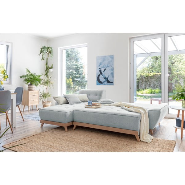 Dazzling Daisy világosszürke variálható és kinyitható sarokkanapé - Miuform-image-4