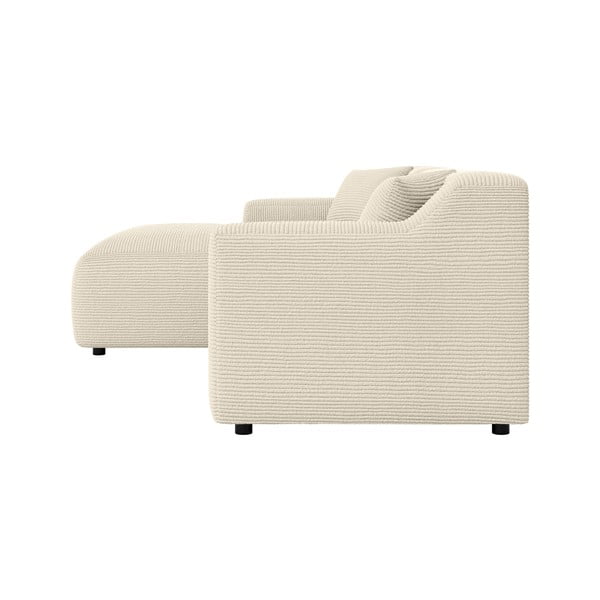 Bézs-krémszínű kordbársony sarokkanapé (bal oldali-heverő résszel) Martin – Ropez-image-3