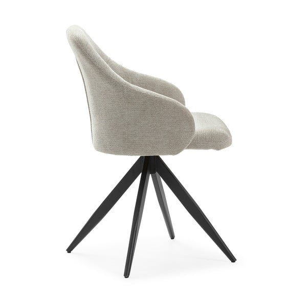 Világosszürke kárpitozott karfás étkezőfotel szett 2 db-os Tamara – Marckeric-image-3