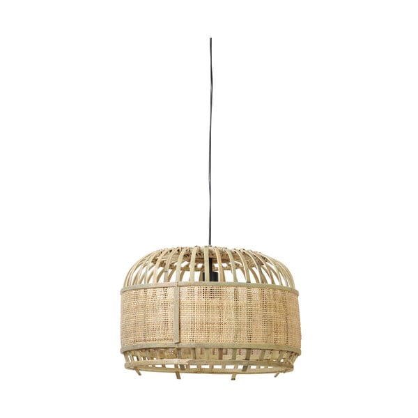 Natúr színű mennyezeti lámpa bambusz-rattan búrával ø 49 cm Dalika – Light & Living