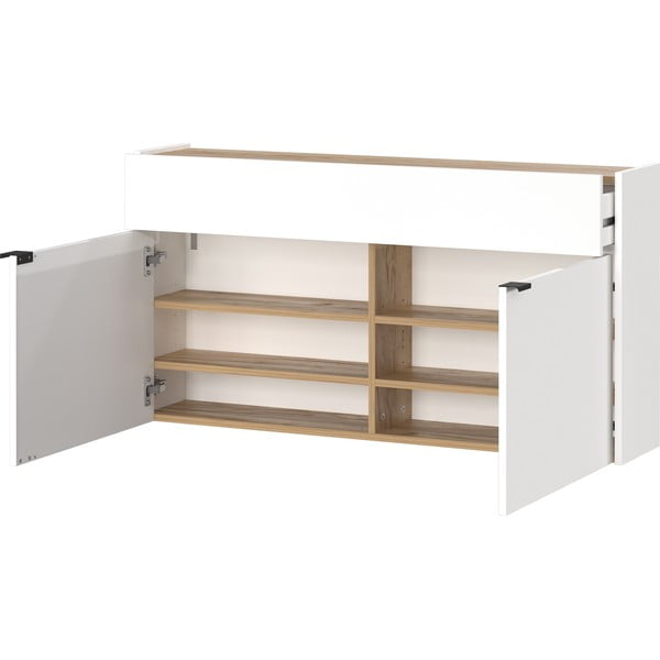 Fehér szekrény tölgyfa dekorral 110x57x22 cm Ameca – Germania-image-3