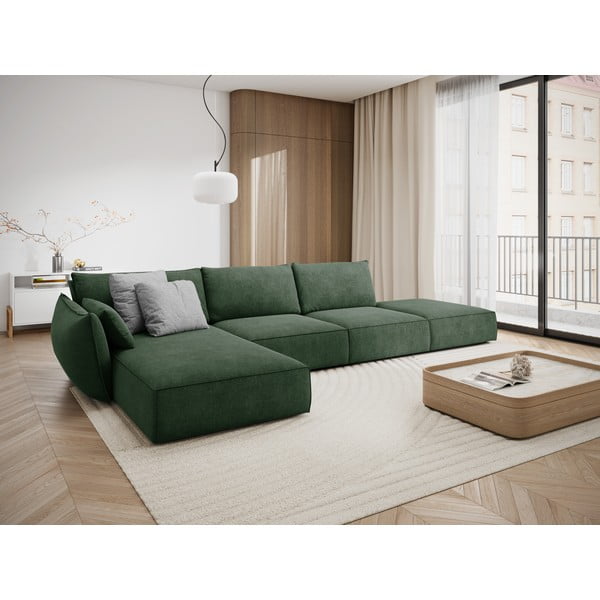 Sötétzöld sarokkanapé (bal oldali) Vanda – Mazzini Sofas-image-1