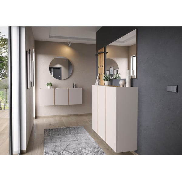 Krémszínű előszoba szekrény 138x55x29 cm Libbiano – Germania-image-1