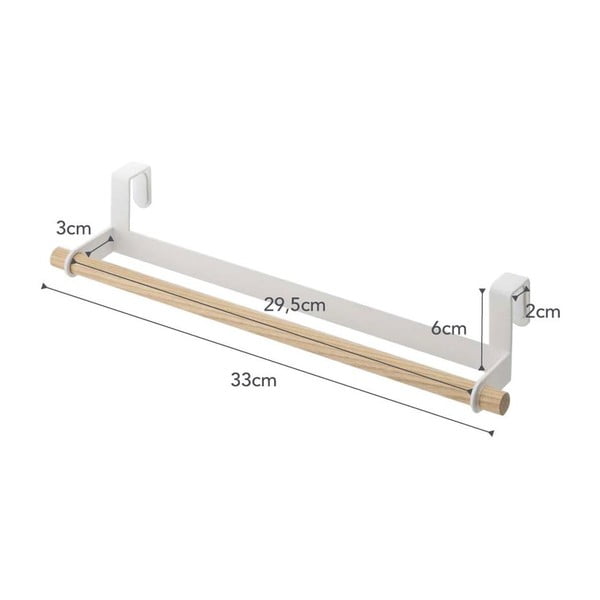 Tosca fehér akasztós konyharuha tartó - YAMAZAKI-image-3