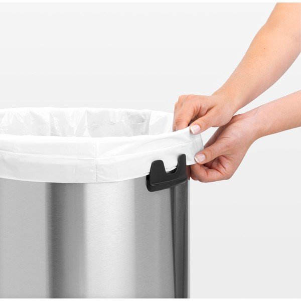 Matt ezüstszínű acél szemetes 60 l Push Bin – Brabantia-image-3