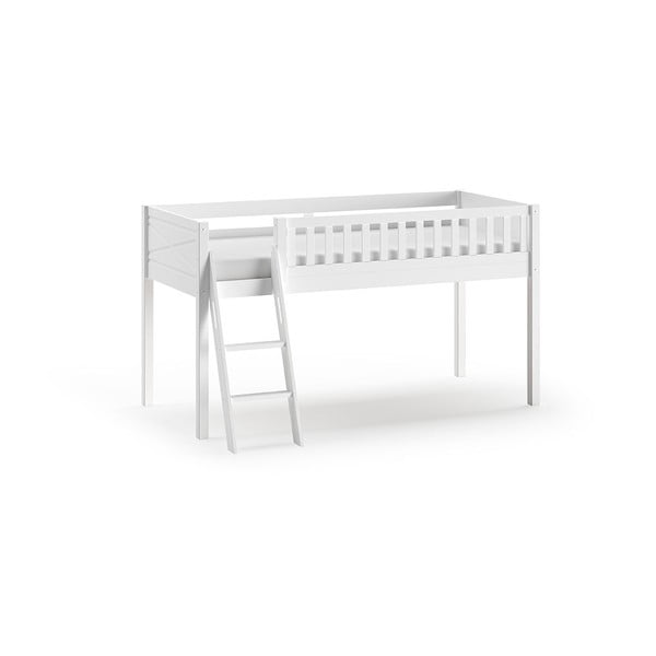 Fehér magasított borovi fenyő gyerekágy 90x200 cm SCOTT – Vipack-image-2