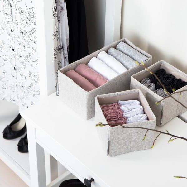 Drawer 3 db-os bézs rendszerező szett - Bigso Box of Sweden-image-1