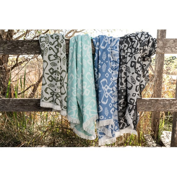 Summer Linen sötétzöld pléd, 140 x 180 cm - Euromant-image-4