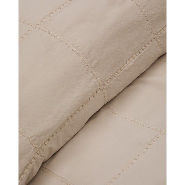 Világosbarna pamut steppelt ágytakaró 180x260 cm Isor – Kave Home-image-4