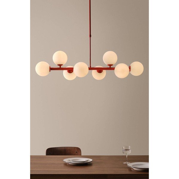 Piros-fehér opálüveg mennyezeti lámpa 30x104 cm Ekman – Jotex-image-1