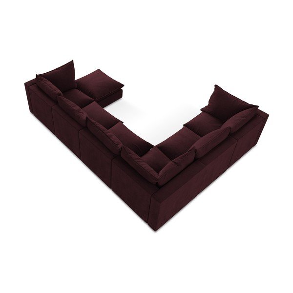 Borvörös sarokkanapé (bal oldali-U alakú) Manao – Makamii-image-3