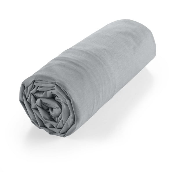 Szürke gumis bio pamut lepedő 160x200 cm Biolina – douceur d'intérieur-image-4