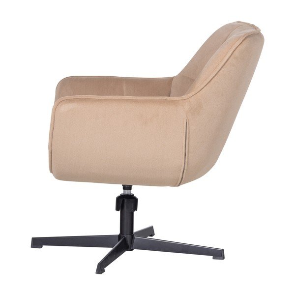 Bézs forgó bársony fotel Wibo – WOOOD-image-3