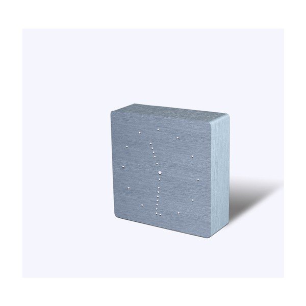 Analogue Click Clock szürke ébresztőóra fehér LED kijelzővel - Gingko-image-4