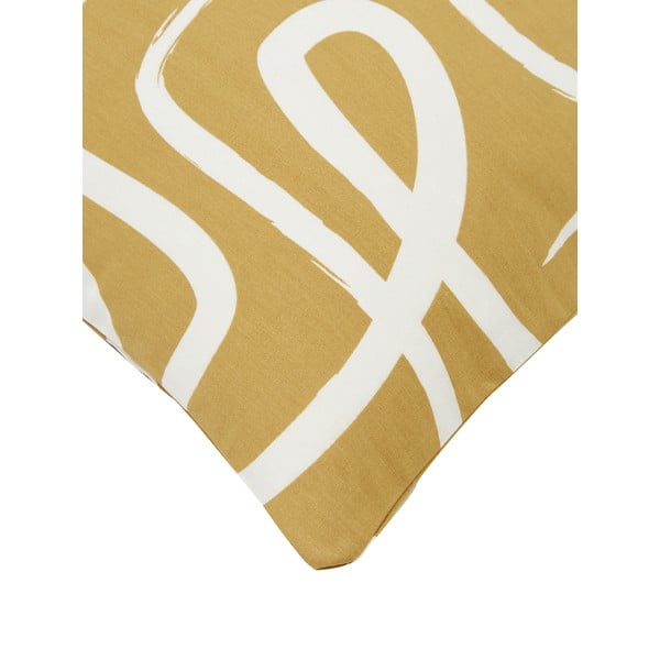 Malu sárga-fehér pamut ágyneműhuzat, 135 x 200 cm - Westwing Collection-image-3