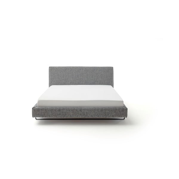 Szürke kárpitozott franciaágy ágyrács nélkül 180x200 cm La Gomera – Meise Möbel-image-2