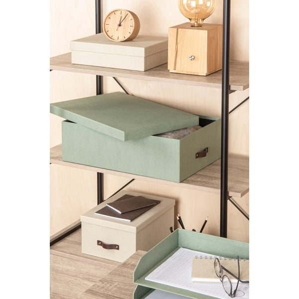 Mentazöld fedeles karton tárolódoboz szett 3 db-os 31x47x15 cm Inge – Bigso Box of Sweden-image-1