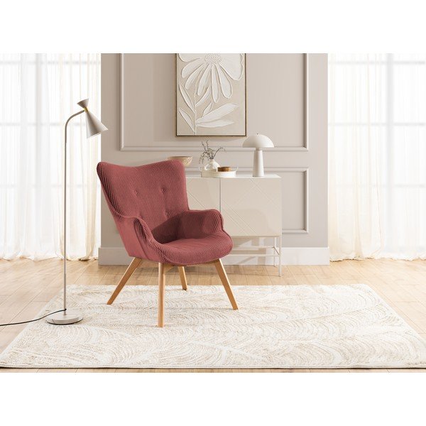 Piros kordbársony fotel Niko – Ropez-image-4