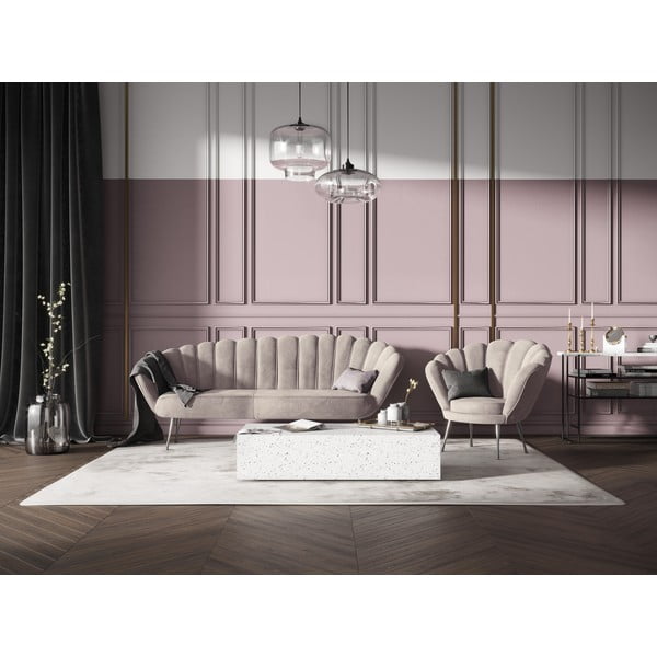 Varenne bézs bársony aszimmetrikus kanapé, 224 cm - Interieurs 86-image-1