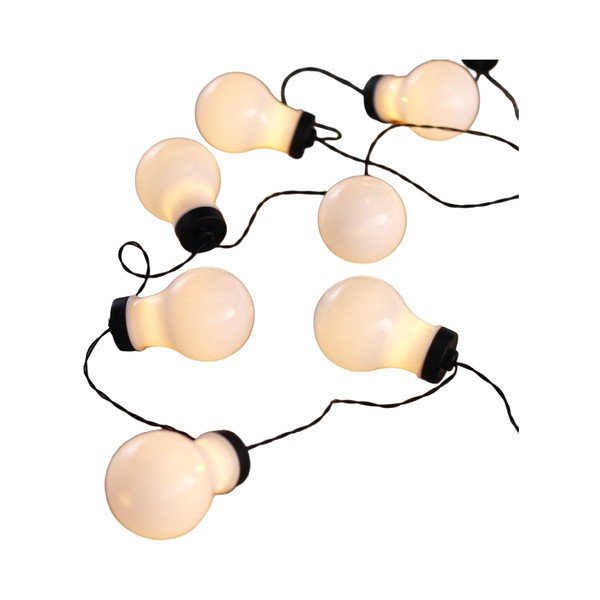 Bulb fekete villanykörte alakú LED fényfüzér, 10 izzós, hosszúság 2,2 m - DecoKing