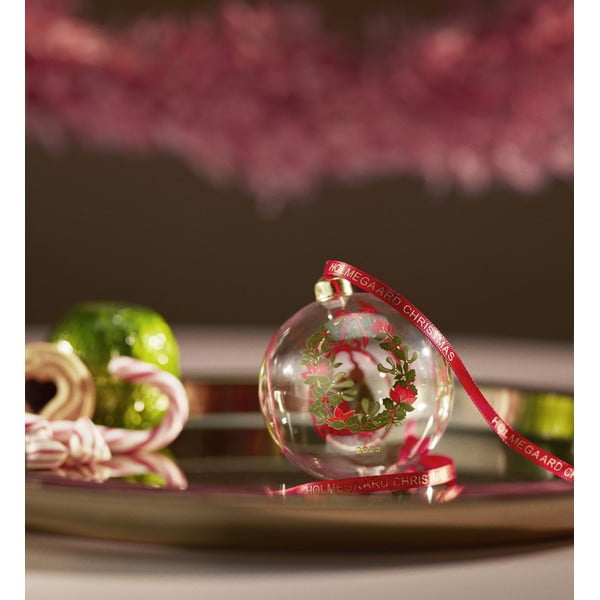 Üveg kézzel fújt karácsonyfadísz ø 8 cm Annual Christmas Bauble 2025 – Holmegaard-image-1