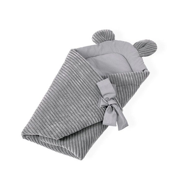 Szürke kordbársony babapólya 35x65 cm – Meowbaby-image-1