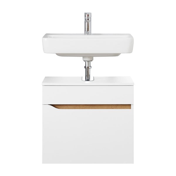 Fehér alacsony fali szekrény mosdókagyló nélkül 60x53 cm Set 857 – Pelipal