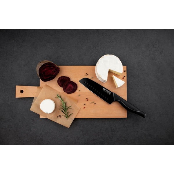 Wave fekete rozsdamentes acél santoku kés - Nirosta-image-1