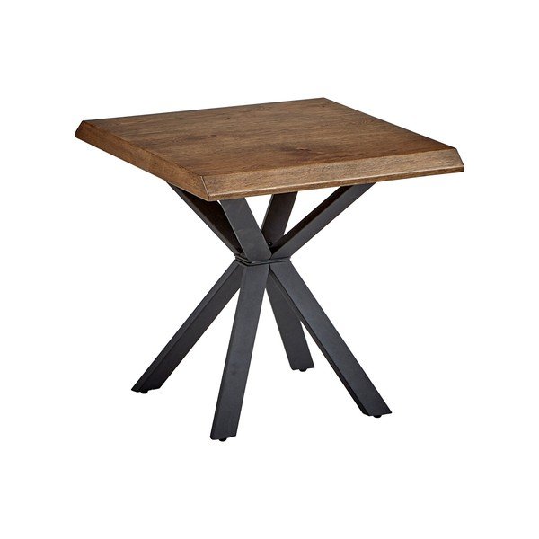 Tárolóasztal tölgyfa dekoros asztallappal 60x60 cm Arno – Unique Furniture