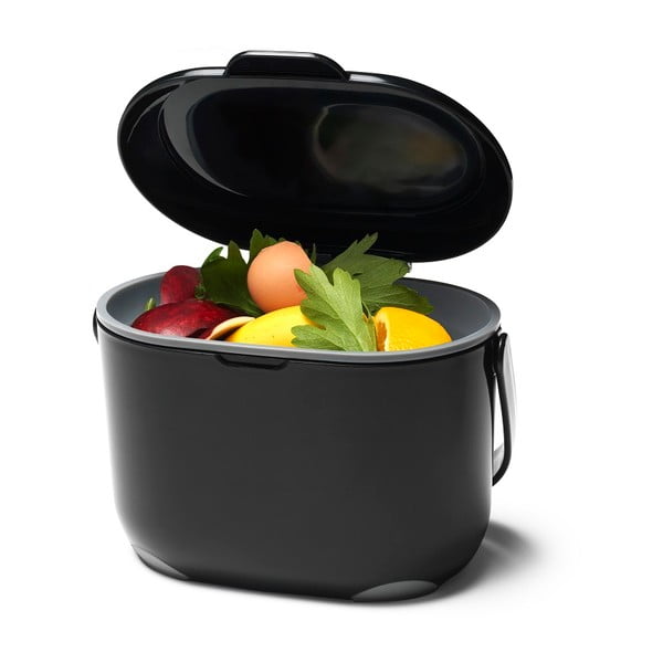 Caddy fekete-szürke komposztálható hulladék gyűjtő, 2,5 l - Addis-image-1