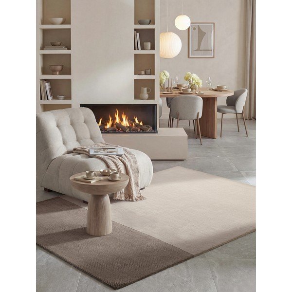 Barna-krémszínű gyapjúkeverék szőnyeg 120x170 cm Hugo – Villeroy&Boch-image-1