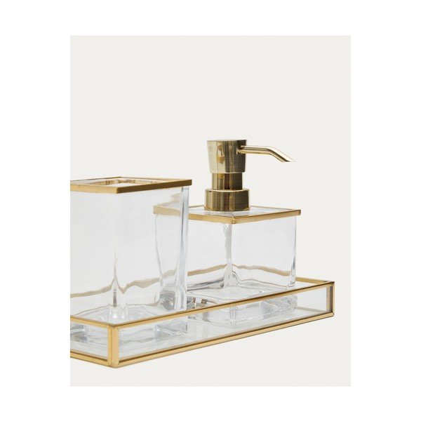 Aranyszínű üveg fogkefetartó pohár Soanet – Kave Home-image-3