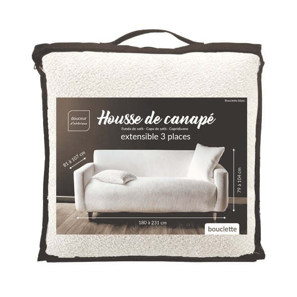 Krémszínű háromszemélyes gumis kanapé huzat Laina – douceur d'intérieur-image-3