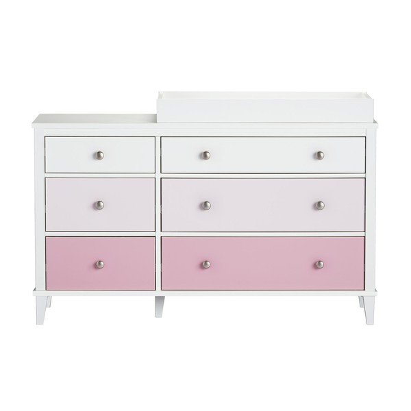Rózsaszín gyerek komód pelenkázó feltéttel 136x90x49 cm Poppy – Støraa-image-3