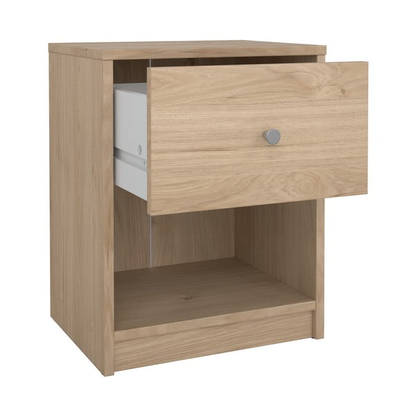 Természetes színű éjjeliszekrény tölgyfa dekorral May - Tvilum-image-3