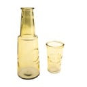 Sárga üveg kancsó pohárral, 800 ml - Dakls