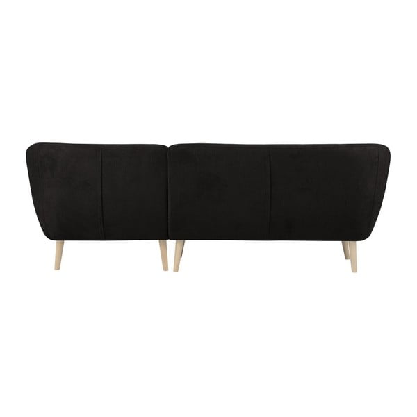 Sicile fekete kanapé jobboldali fekvőfotellel - Mazzini Sofas-image-2