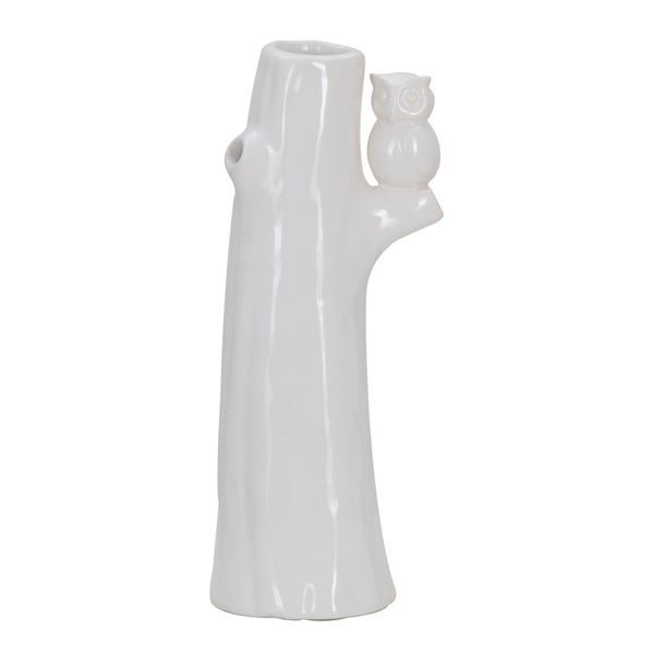 Gufo fehér kerámia váza, magasság 24 cm - Mauro Ferretti