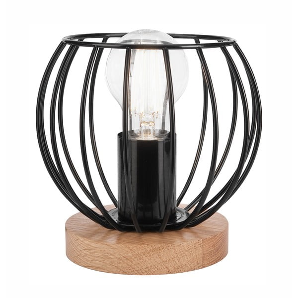 Fekete asztali lámpa (magasság 16 cm) Timo – LAMKUR