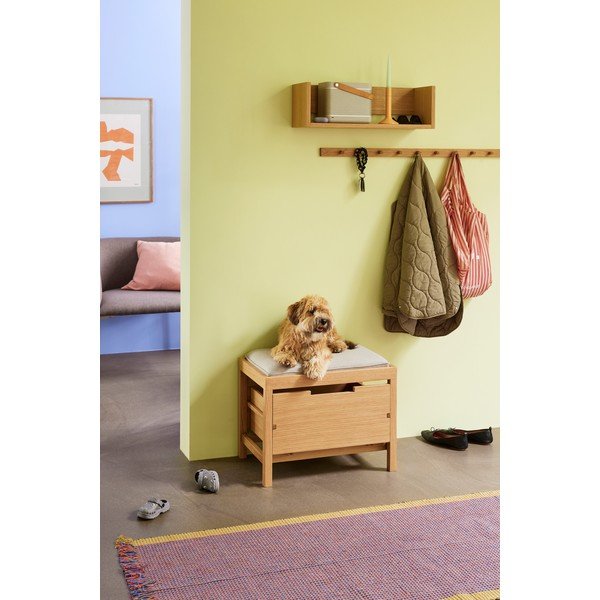 Natúr színű fali polc tölgyfa dekorral 64 cm Gap – Hübsch-image-2