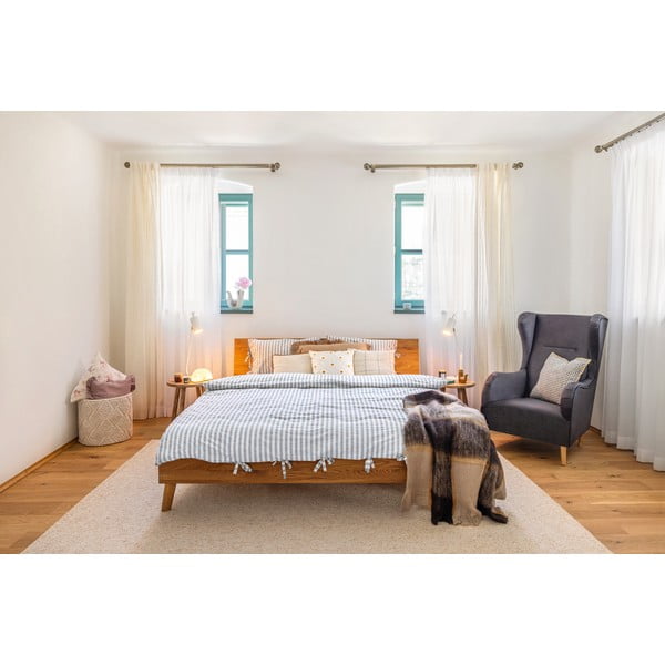 Tölgyfa franciaágy 160x200 cm Greg 1 - The Beds-image-1